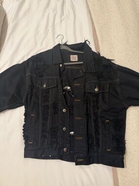LP Distressed Black Denim Jacket